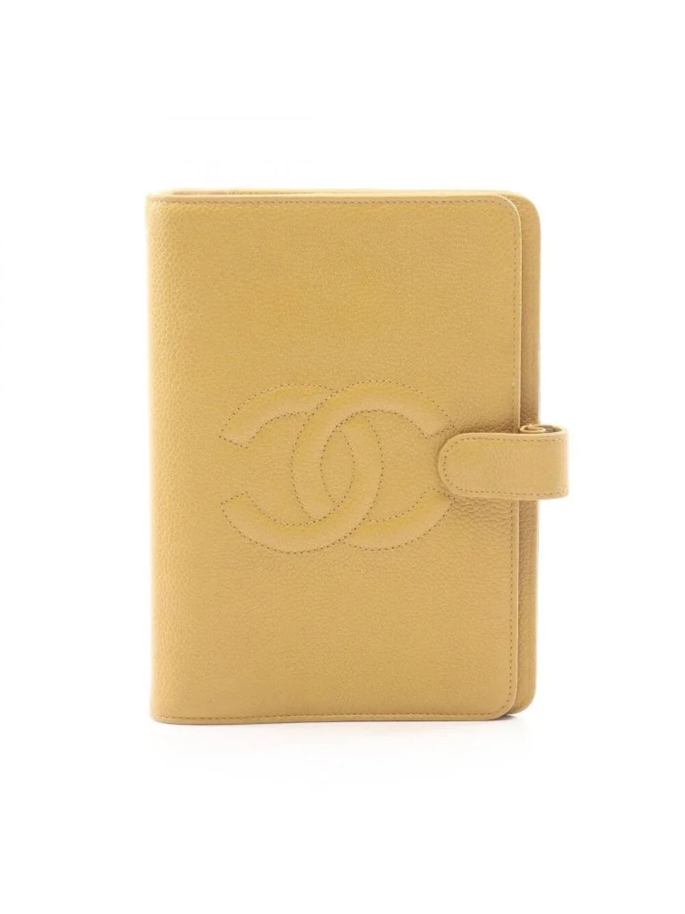 Chanel Notebook Cover CC Logo Yellow Caviar Leather CC Agenda PM